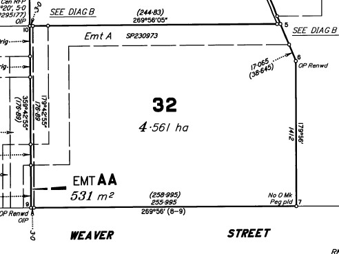 Survey plan Lot 32 detail